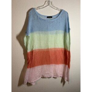 Ezra Oversized Light Weight Open Knit Sweater Womens Size Large AD2